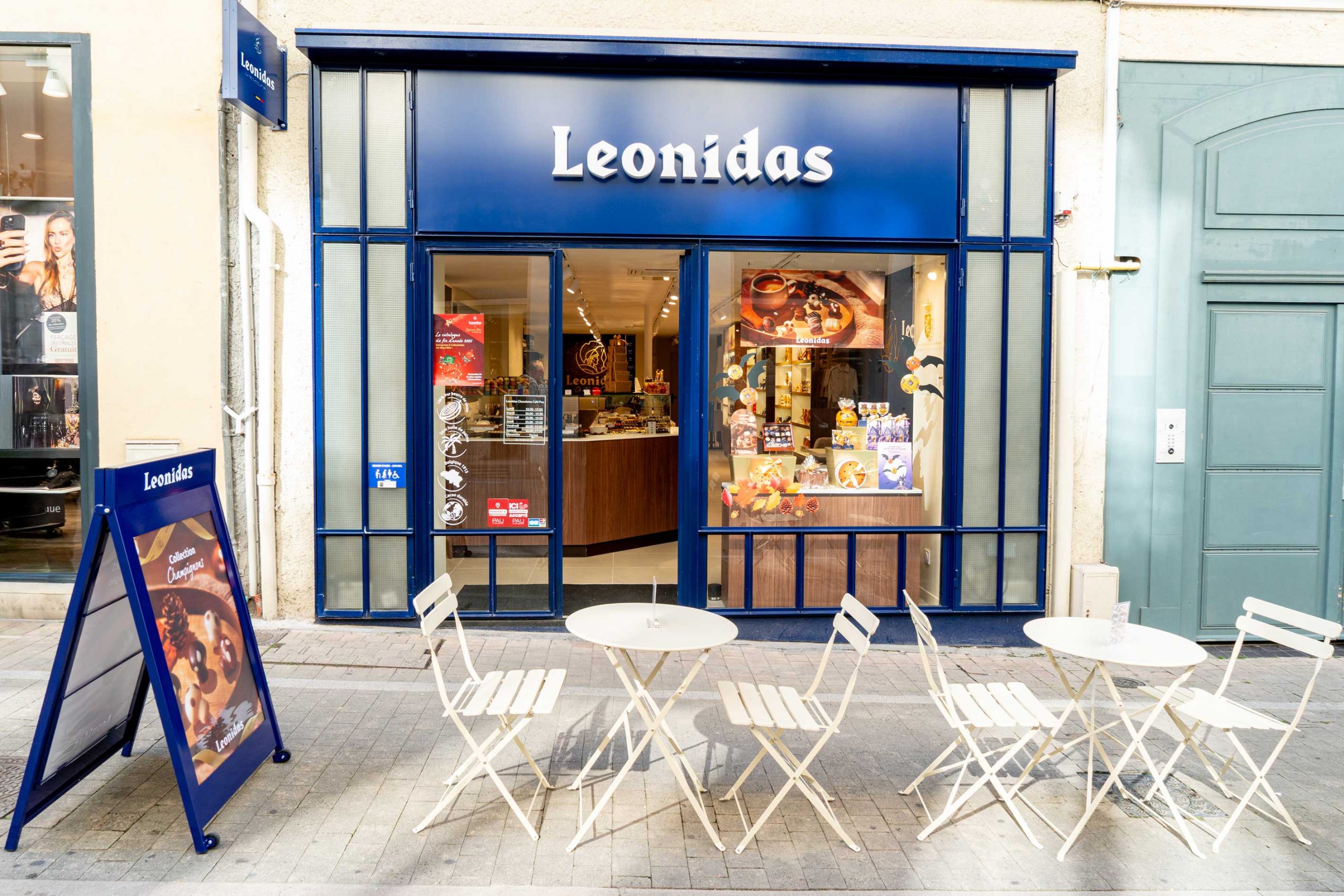 Devanture Chocolatier Leonidas à Pau